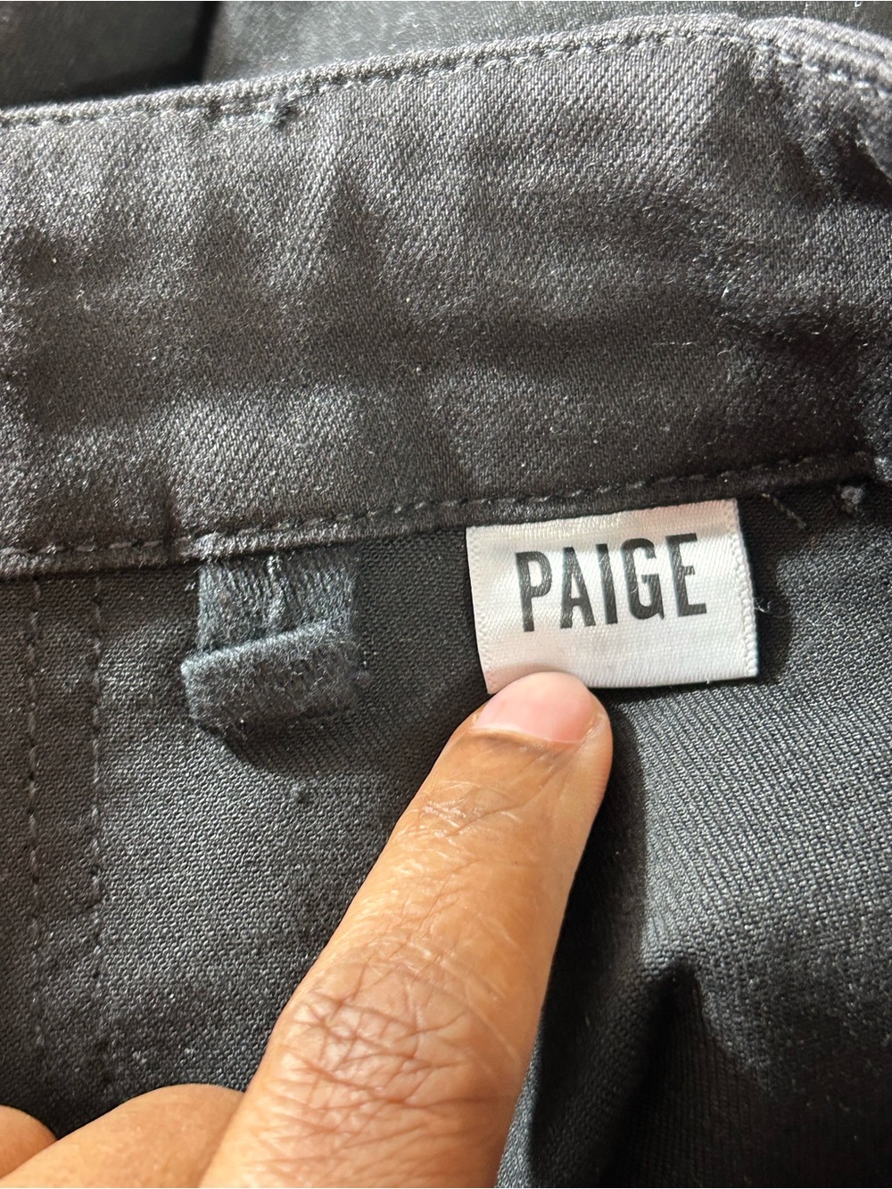 Paige Mayslie Jogger Black Coated Jeans Denim Utility Zip Ankle Pants Size 26 - Picture 3 of 8